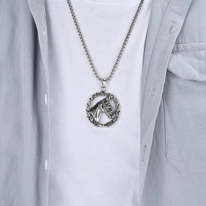  ULIKING JEWELRY PENDANTS  Vintage Horse Head Stainless Steel Pendant  03