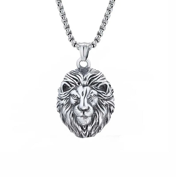  ULIKING JEWELRY PENDANTS Vintage Lion Stainless Steel Pendant 01