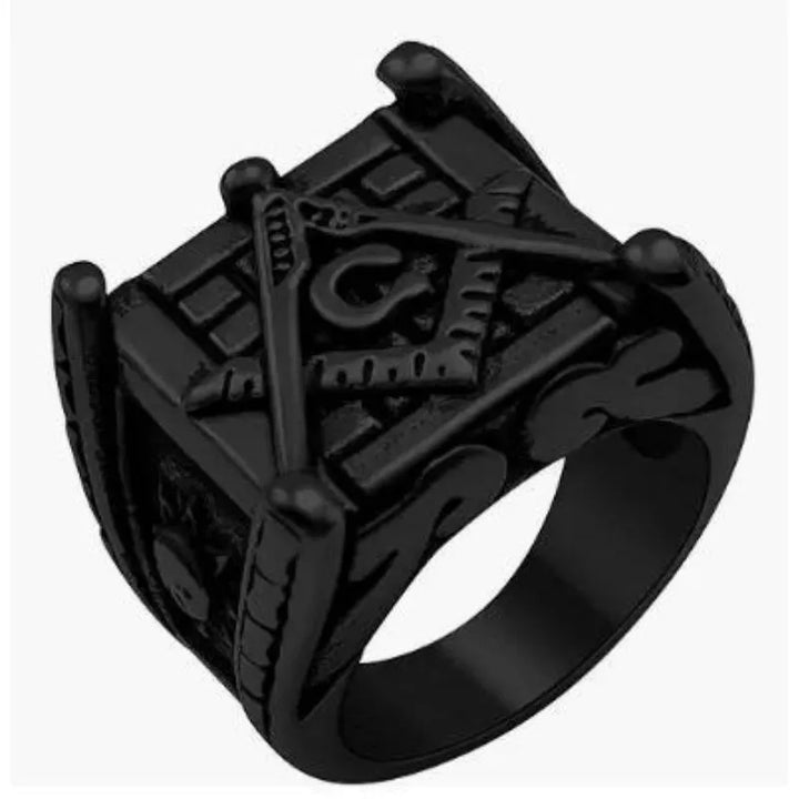 ULIKING JEWELRY RINGS Vintage Masonic Moon Sun Stainless Steel Ring 07