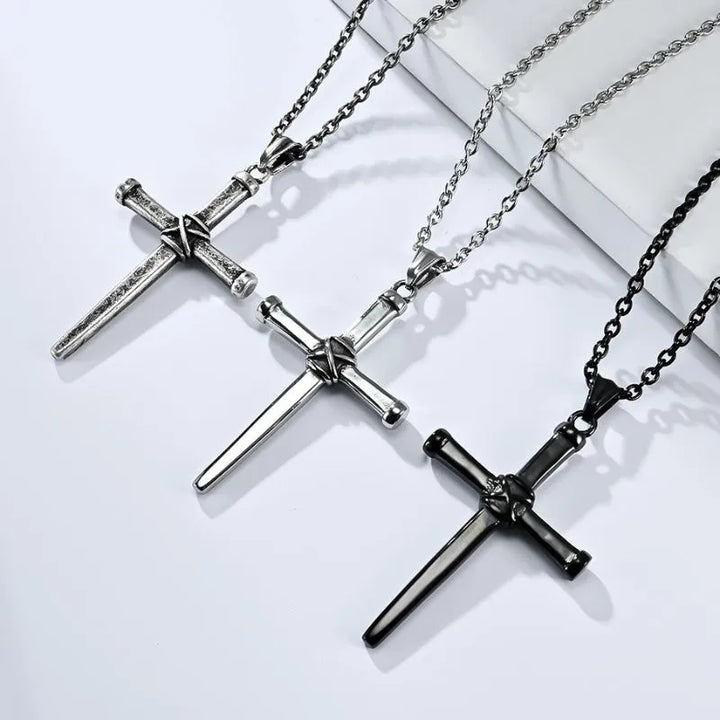  ULIKING JEWELRY PENDANTS Vintage Nail Cross Stainless Steel Pendant 03