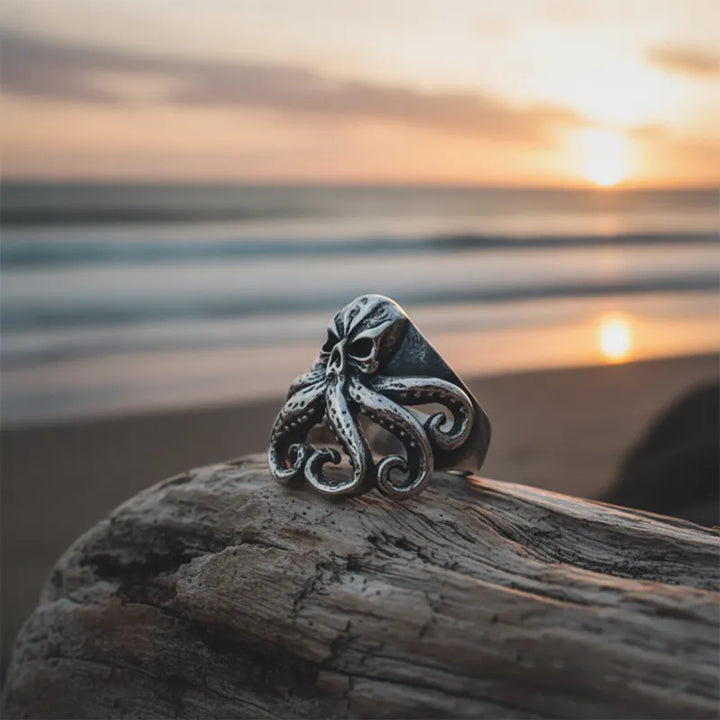 ULIKING JEWELRY RINGS intage Octopus Stainless Steel Ring 05