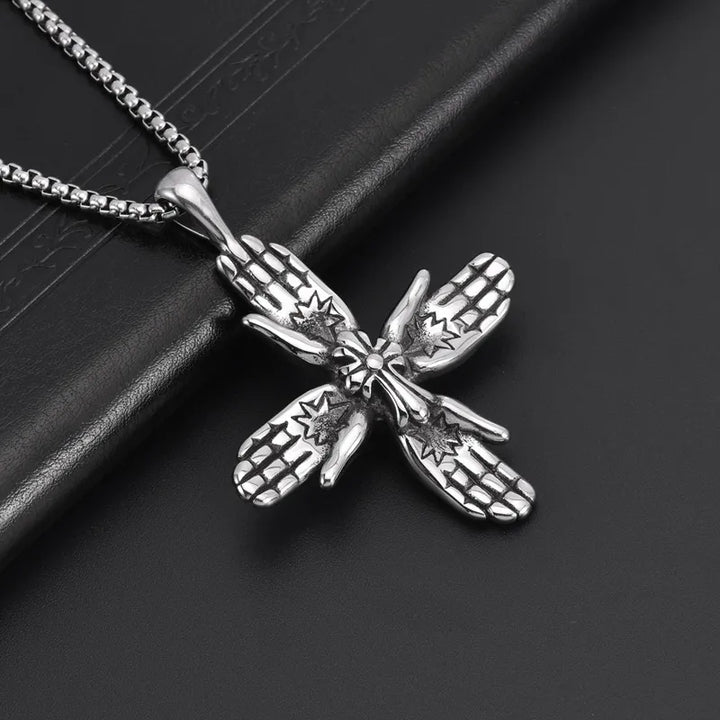  ULIKING JEWELRY PENDANTS Vintage Punk Palm Stainless Steel Pendant 04