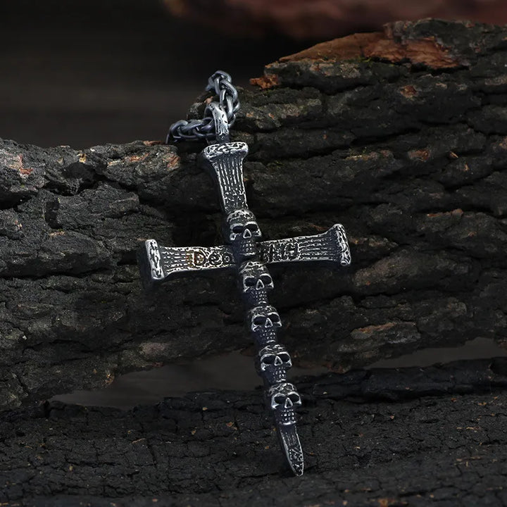 ULIKING JEWELRY PENDANTS Vintage Punk Skull Cross Stainless Steel Pendant 03