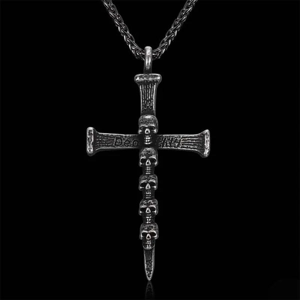  ULIKING JEWELRY PENDANTS Vintage Punk Skull Cross Stainless Steel Pendant 07