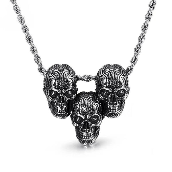  ULIKING JEWELRY PENDANTS Vintage Punk Skull Stainless Steel Pendant 01