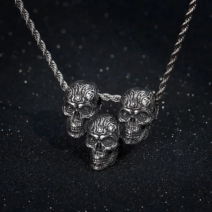  ULIKING JEWELRY PENDANTS Vintage Punk Skull Stainless Steel Pendant 03