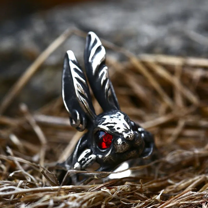 ULIKING JEWELRY RINGS  Vintage Rabbit Stainless Steel Ring 02