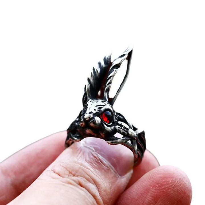 ULIKING JEWELRY RINGS  Vintage Rabbit Stainless Steel Ring 05