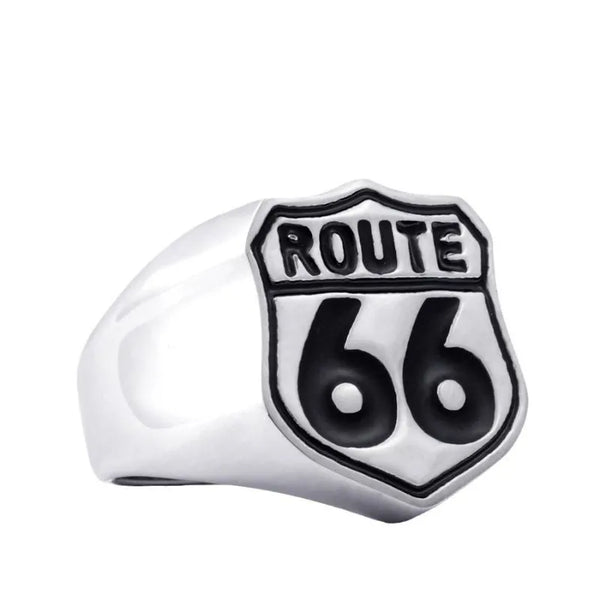 ULIKING JEWELRY RINGS Vintage Route 66 Stainless Steel Ring 04