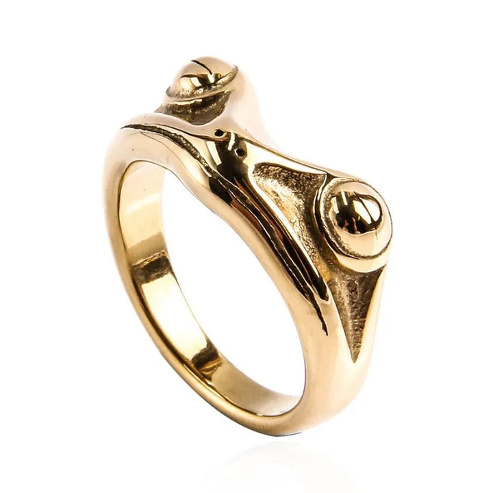 ULIKING JEWELRY RINGS   Vintage Simple Stainless Steel Frog Ring 06