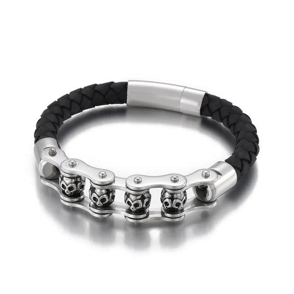  ULIKING JEWELRY BRACELETS Vintage Skull Rotated Stainless Steel Bracelet 01 