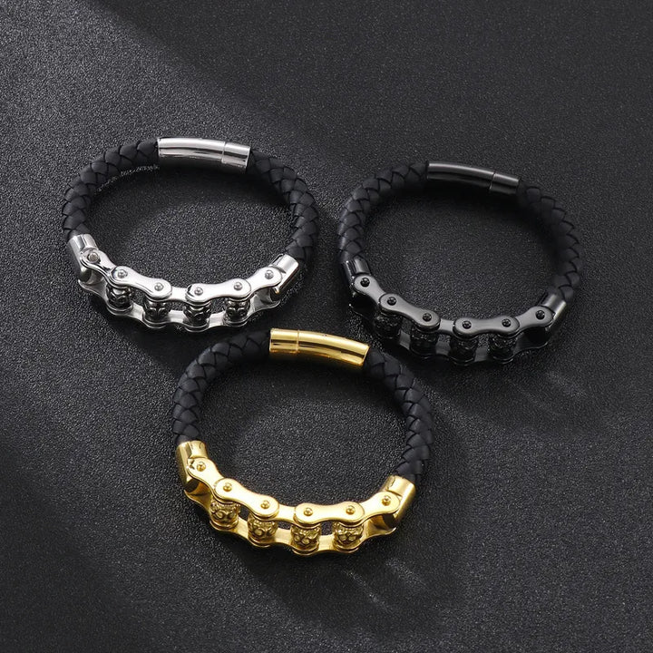  ULIKING JEWELRY BRACELETS Vintage Skull Rotated Stainless Steel Bracelet 04