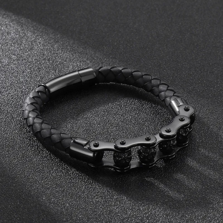  ULIKING JEWELRY BRACELETS Vintage Skull Rotated Stainless Steel Bracelet 06