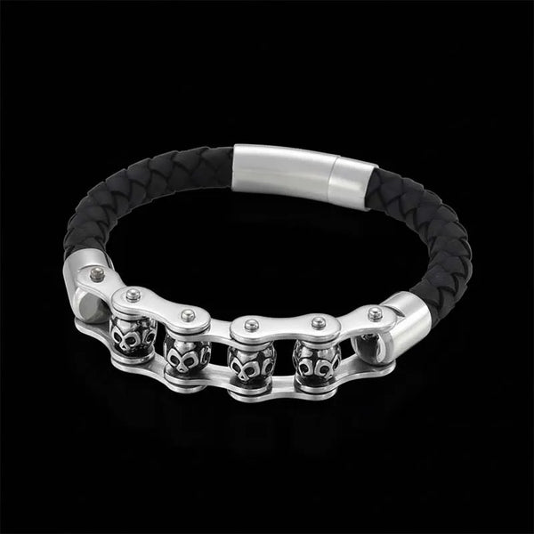  ULIKING JEWELRY BRACELETS Vintage Skull Rotated Stainless Steel Bracelet 10