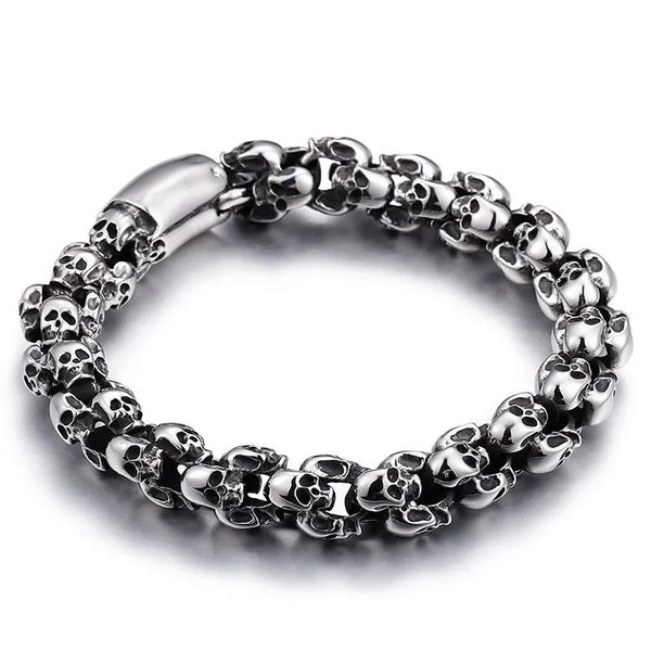  ULIKING JEWELRY BRACELETS Vintage Skull Stainless Steel Bracelet 07