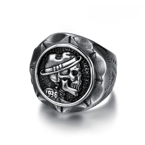 ULIKING JEWELRY RINGS Vintage Skull Stainless Steel Ring 04