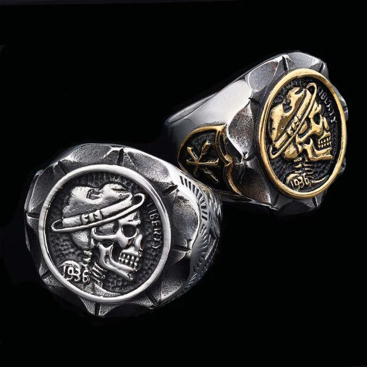 ULIKING JEWELRY RINGS Vintage Skull Stainless Steel Ring 06