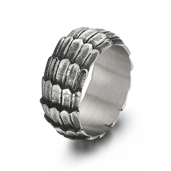 ULIKING JEWELRY RINGS Vintage Snake Scale Stainless Steel Ring 01