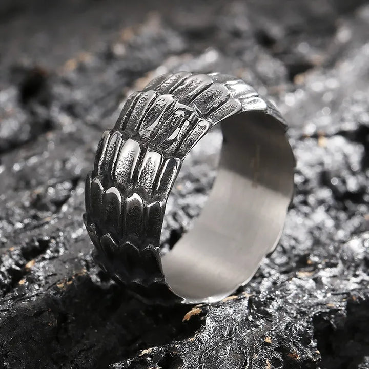 ULIKING JEWELRY RINGS Vintage Snake Scale Stainless Steel Ring 04