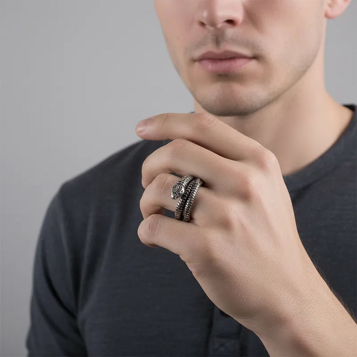 ULIKING JEWELRY RINGS  Vintage Snake Stainless Steel Ring 01