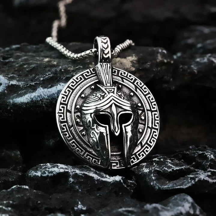  ULIKING JEWELRY PENDANTS  Vintage Spartan Mask Stainless Steel Necklace 01