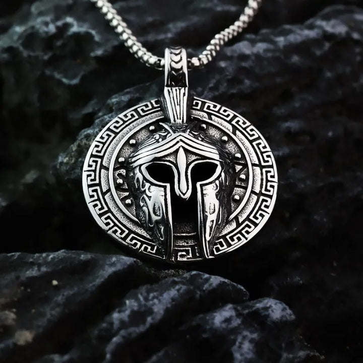  ULIKING JEWELRY PENDANTS  Vintage Spartan Mask Stainless Steel Necklace 02