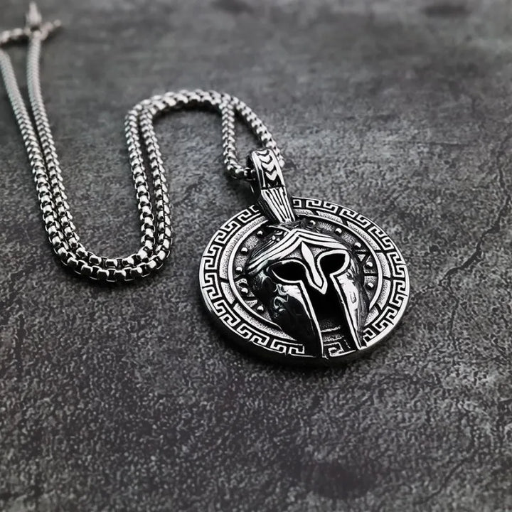  ULIKING JEWELRY PENDANTS  Vintage Spartan Mask Stainless Steel Necklace 04
