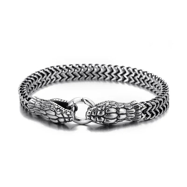  ULIKING JEWELRY BRACELETS Vintage Two-headed Snake Stainless Steel Bracelet 04