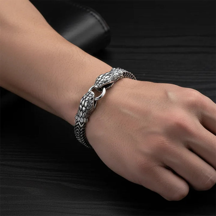  ULIKING JEWELRY BRACELETS Vintage Two-headed Snake Stainless Steel Bracelet 02