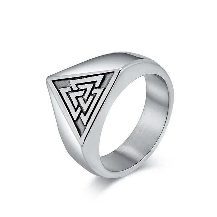 ULIKING JEWELRY RINGS Vintage Valknut Stainless Steel Ring 01