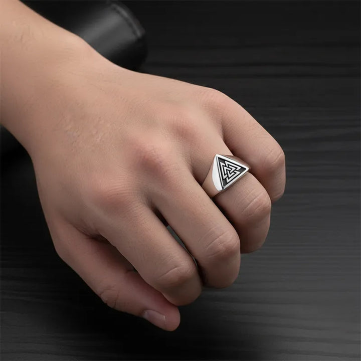 ULIKING JEWELRY RINGS Vintage Valknut Stainless Steel Ring 02