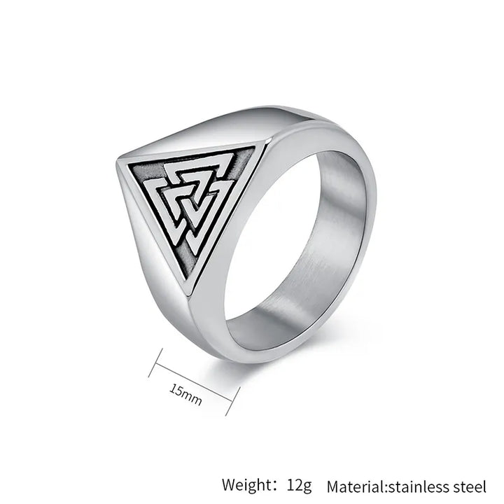ULIKING JEWELRY RINGS Vintage Valknut Stainless Steel Ring 03