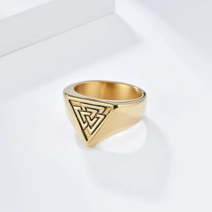 ULIKING JEWELRY RINGS Vintage Valknut Stainless Steel Ring 05