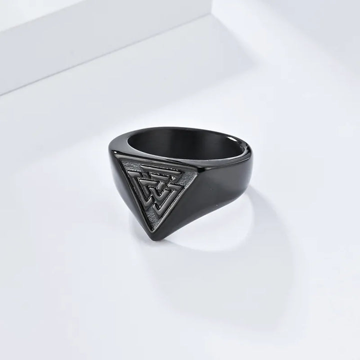 ULIKING JEWELRY RINGS Vintage Valknut Stainless Steel Ring 06