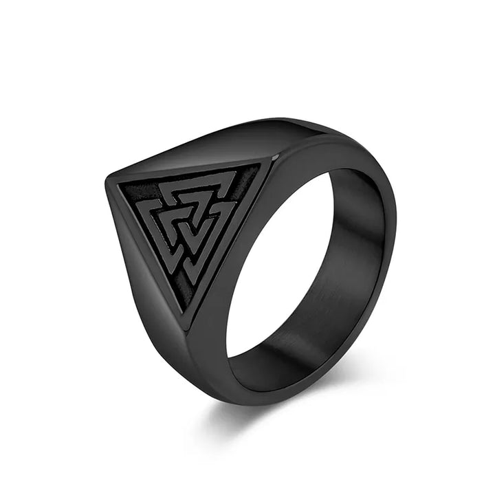 ULIKING JEWELRY RINGS Vintage Valknut Stainless Steel Ring 07