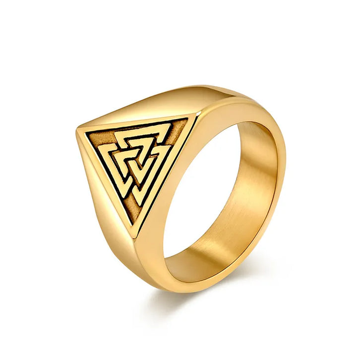 ULIKING JEWELRY RINGS Vintage Valknut Stainless Steel Ring 08