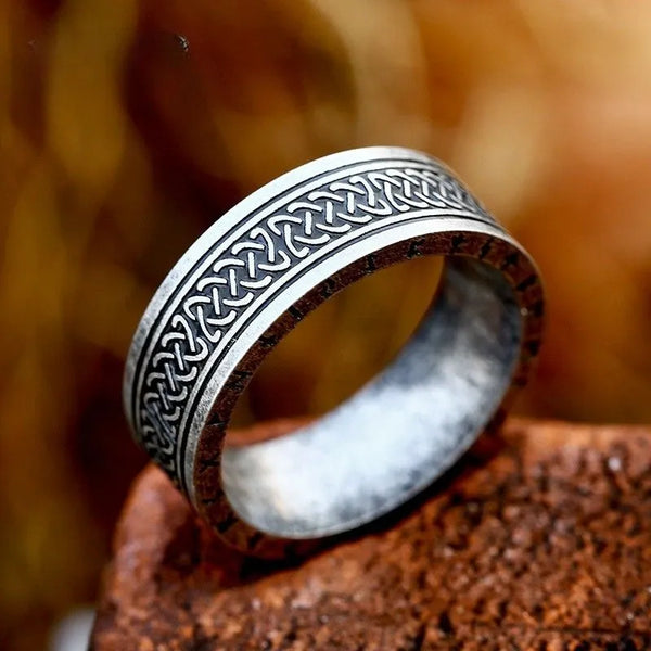 ULIKING JEWELRY RINGS Vintage Viking Celtic Knot Rune Stainless Steel Ring 01