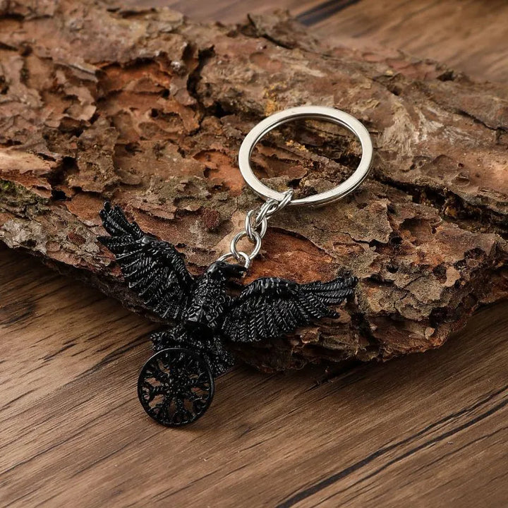  ULIKING JEWELRY KEYCHAIN  Vintage Viking Crow Compass Keychain 02