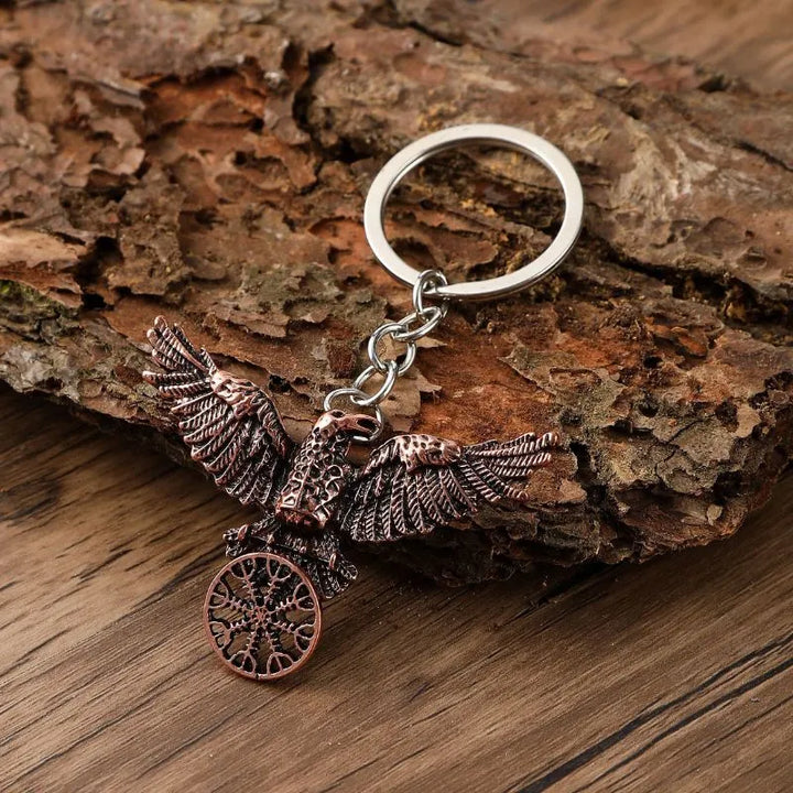  ULIKING JEWELRY KEYCHAIN  Vintage Viking Crow Compass Keychain 03
