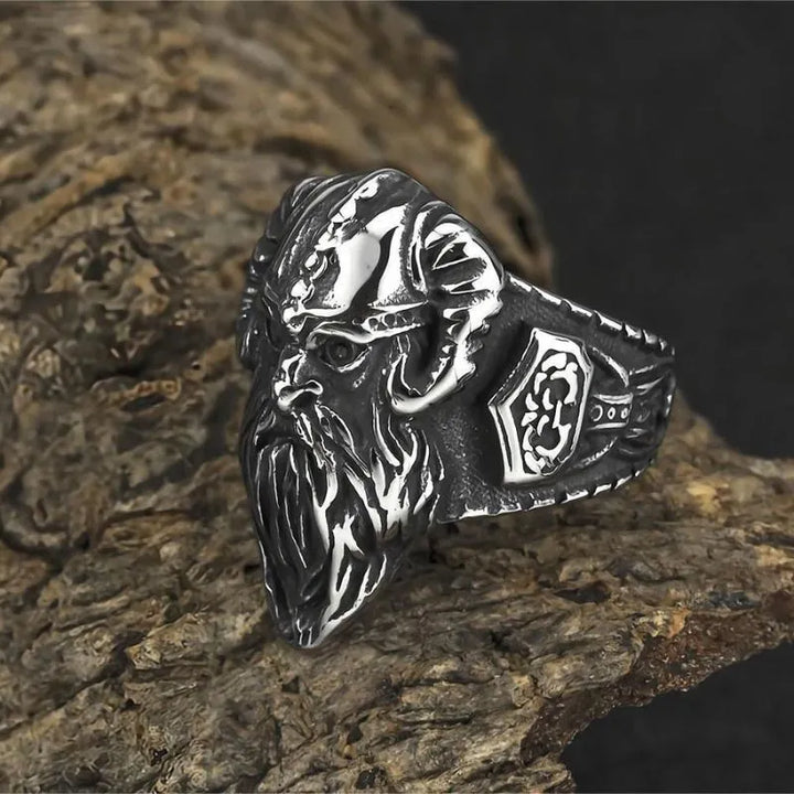 ULIKING JEWELRY RINGS  Vintage Viking Ram-Horn Helmet Warrior Ring  04