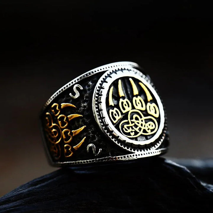 ULIKING JEWELRY RINGS  Vintage Viking Rune Animal Stainless Steel Ring 05