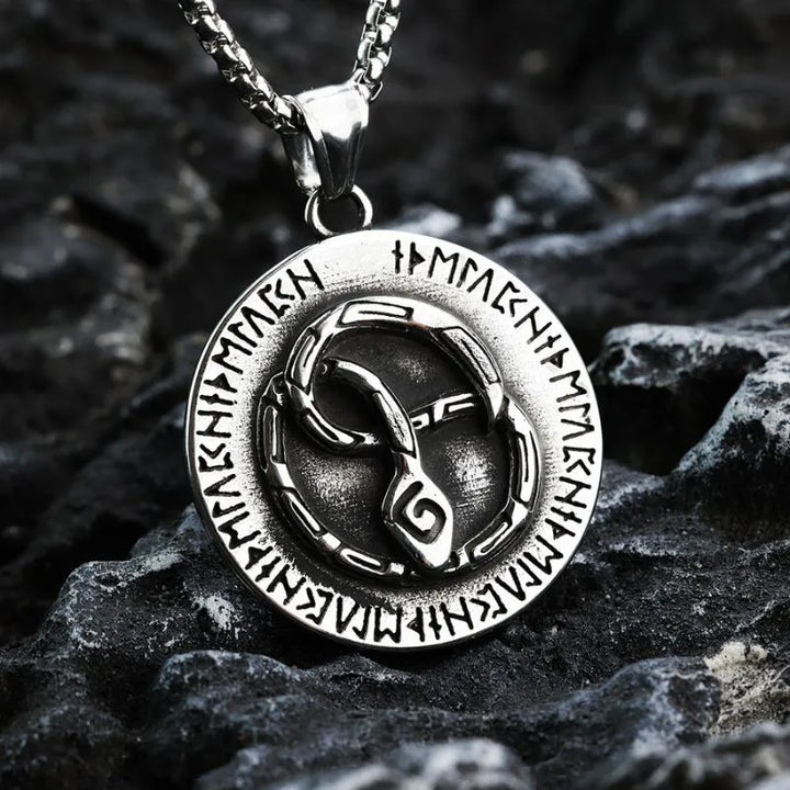  ULIKING JEWELRY PENDANTS Vintage Viking Rune Snake Stainless Steel Pendant 03
