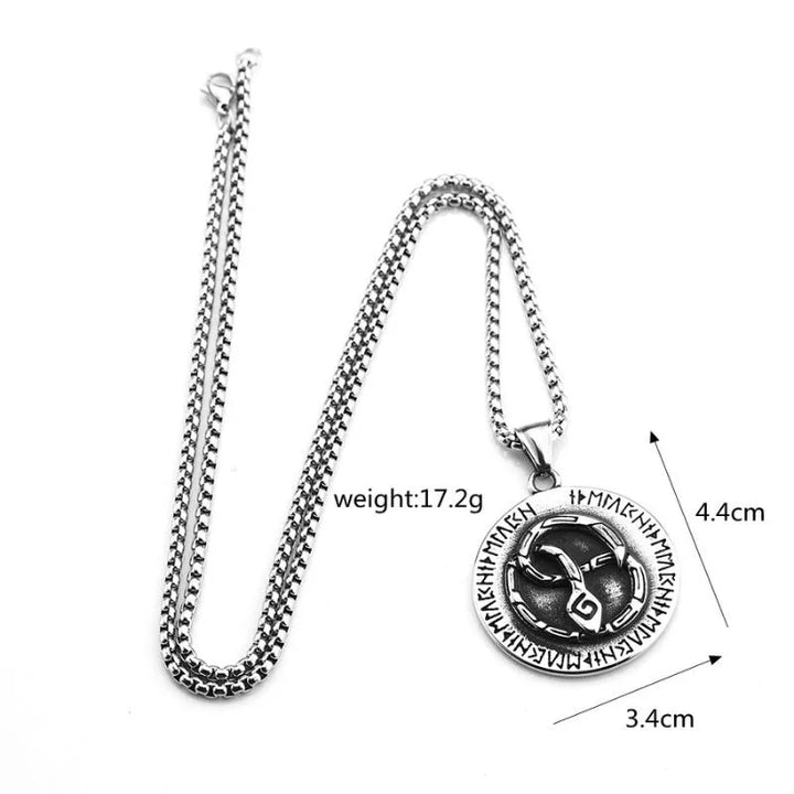  ULIKING JEWELRY PENDANTS Vintage Viking Rune Snake Stainless Steel Pendant 04
