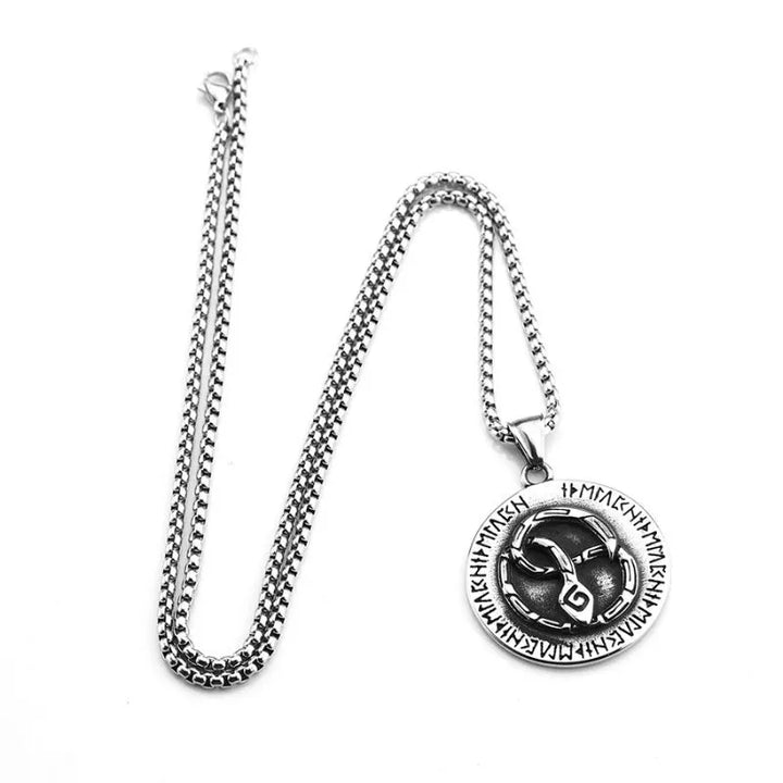  ULIKING JEWELRY PENDANTS Vintage Viking Rune Snake Stainless Steel Pendant 05