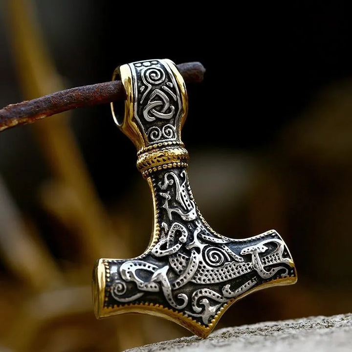 ULIKING JEWELRY PENDANTS Vintage Viking Thor Hammer Pendant 01