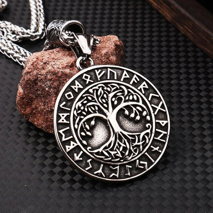 ULIKING JEWELRY PENDANTS Vintage Viking Tree Of Life Stainless Steel Pendant Necklace 03