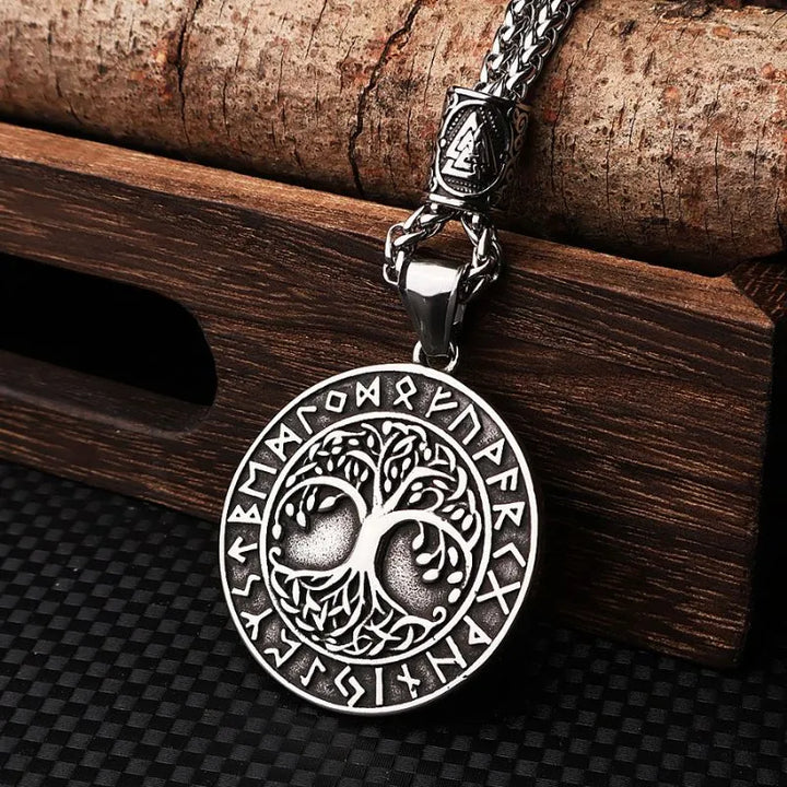 ULIKING JEWELRY PENDANTS Vintage Viking Tree Of Life Stainless Steel Pendant Necklace 05