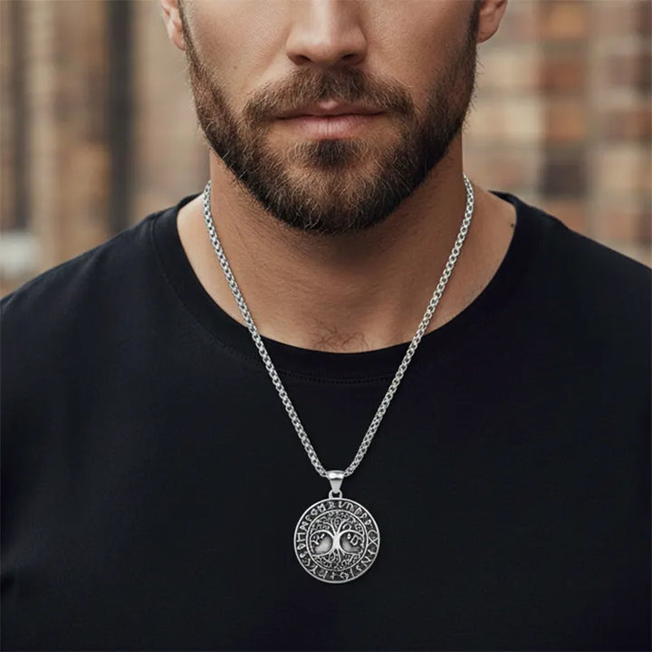 ULIKING JEWELRY PENDANTS Vintage Viking Tree Of Life Stainless Steel Pendant Necklace 04