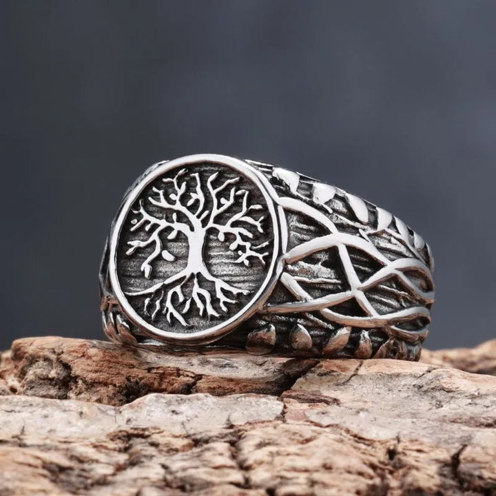 ULIKING JEWELRY RINGS Vintage Viking Tree Of Live Stainless Steel Ring 02