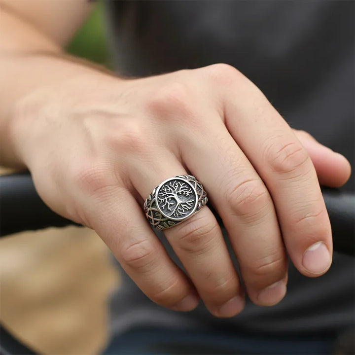 ULIKING JEWELRY RINGS Vintage Viking Tree Of Live Stainless Steel Ring 07